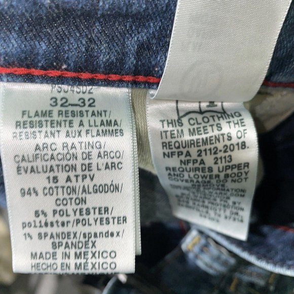 BULWARK Men's FLAME RESISTANT (FR) jeans in MEDIUM WASH sz 32" x 32" - VGUC - Picture 11 of 11